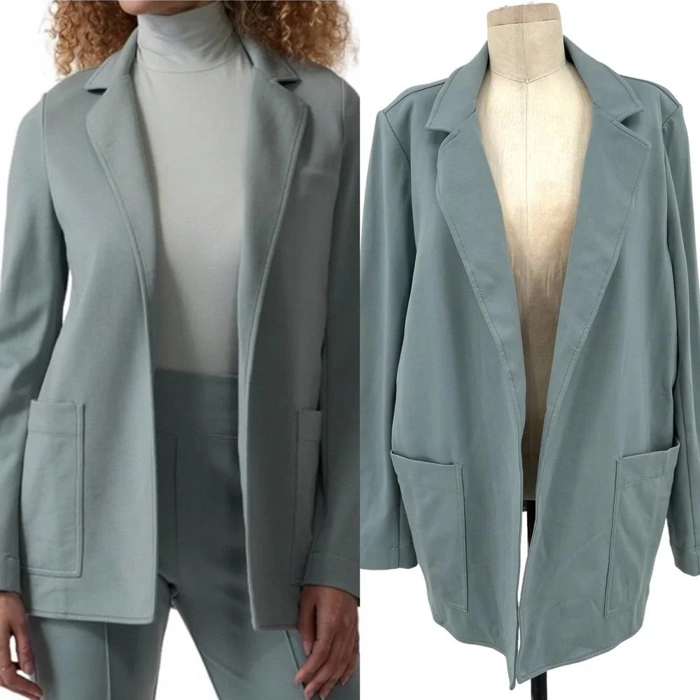 Athleta Eastbound‎ Blazer Minimalist Gray Sage Green Size 16